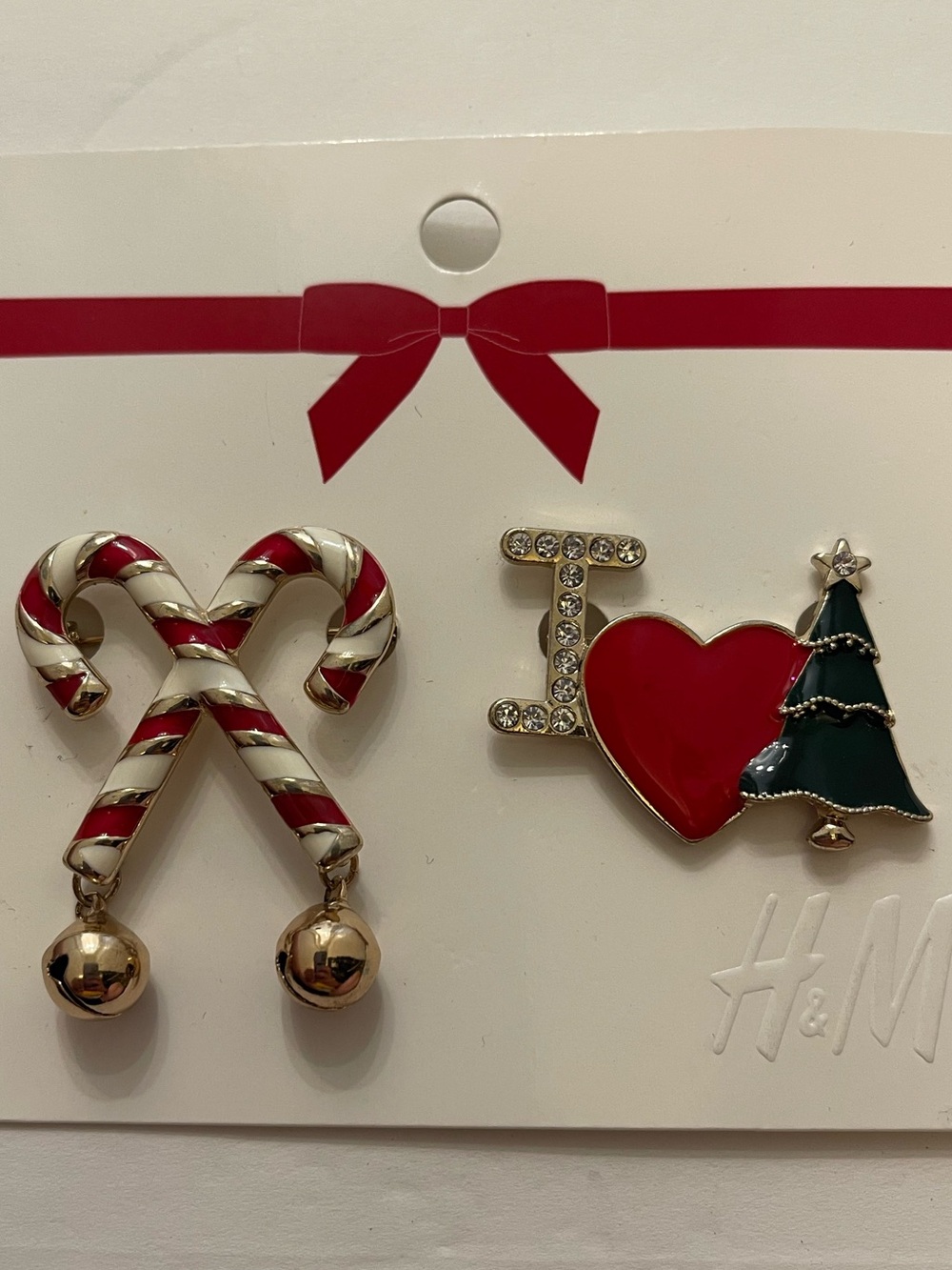Christmas Pins Brooches NWT Set Of Two H&M Holidays Festivecore